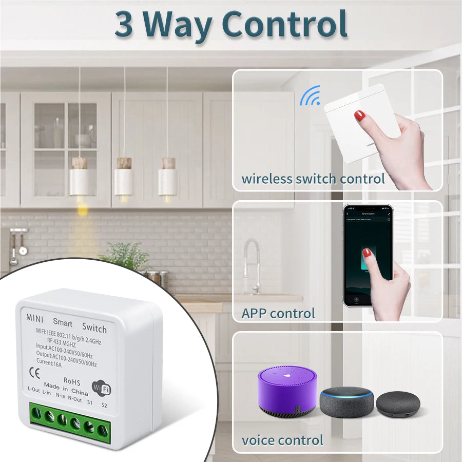 Tuya inteligentny przełącznik Wi-Fi do oświetlenia RF 433Mhz przełącznik bezprzewodowy inteligentna aplikacja Life sterowanie głosowe praca z Alexa Google Home Alice