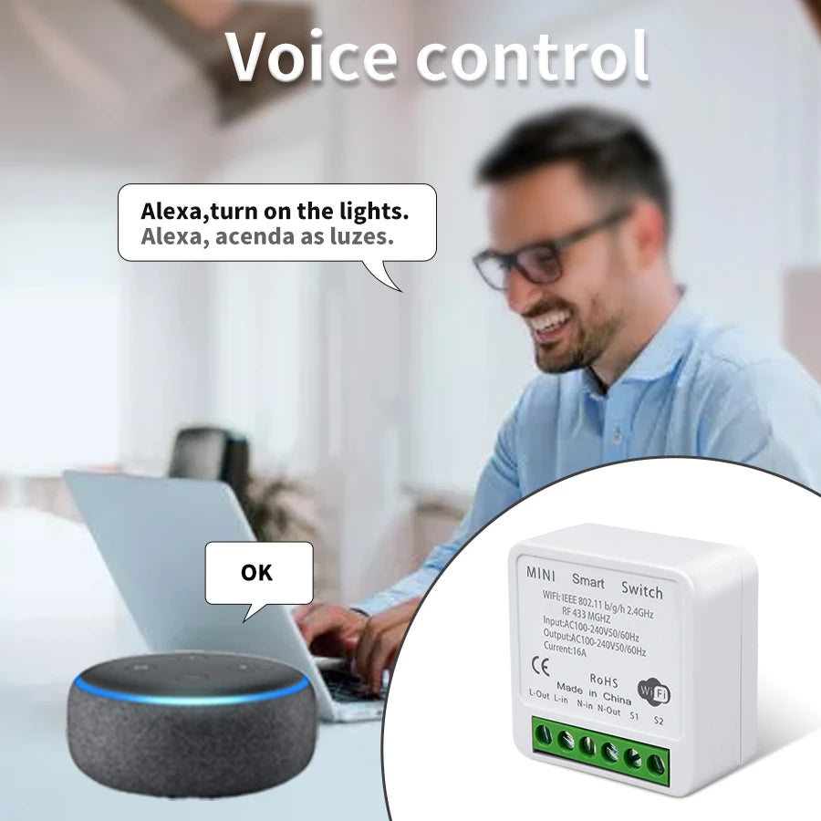 Tuya inteligentny przełącznik Wi-Fi do oświetlenia RF 433Mhz przełącznik bezprzewodowy inteligentna aplikacja Life sterowanie głosowe praca z Alexa Google Home Alice